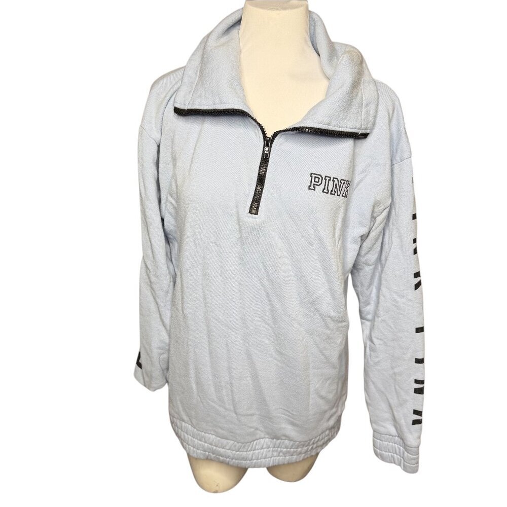 PINK Victoria's Secret light blue XS half zip popover